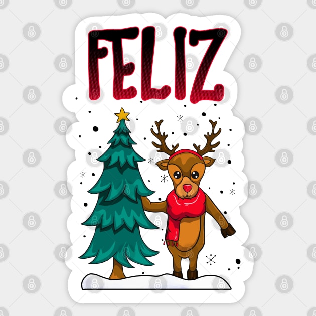 Funny Couple Matching Ugly Feliz Navidad Sweatshirts Sticker by KsuAnn